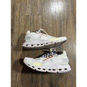 On Cloudnova Women's size 7 White Glacier Lavender Running Shoes Sneaker GUC